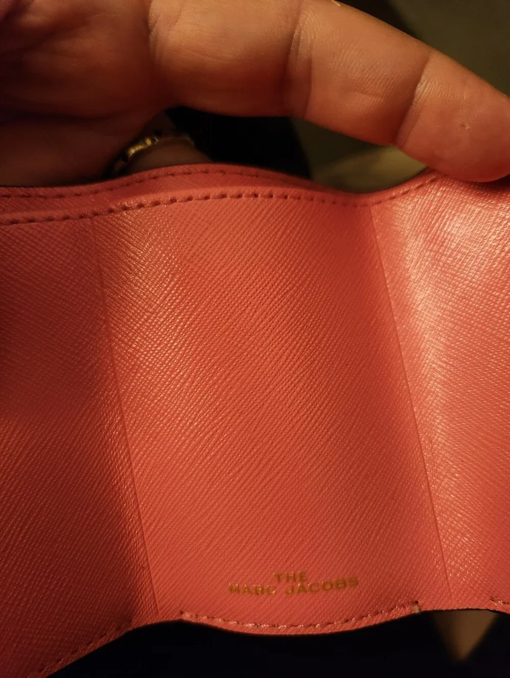 Marc Jacobs Blue Compact Women's Wallet with Pink Accent